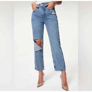 good american good 90s duster straight leg jean blue950